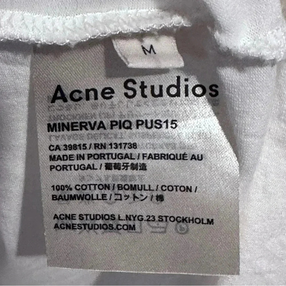ACNE STUDIOS Minerva Cotton Tee Long 3/4 Sleeve White Black Strip Basic Medium - Picture 6 of 6